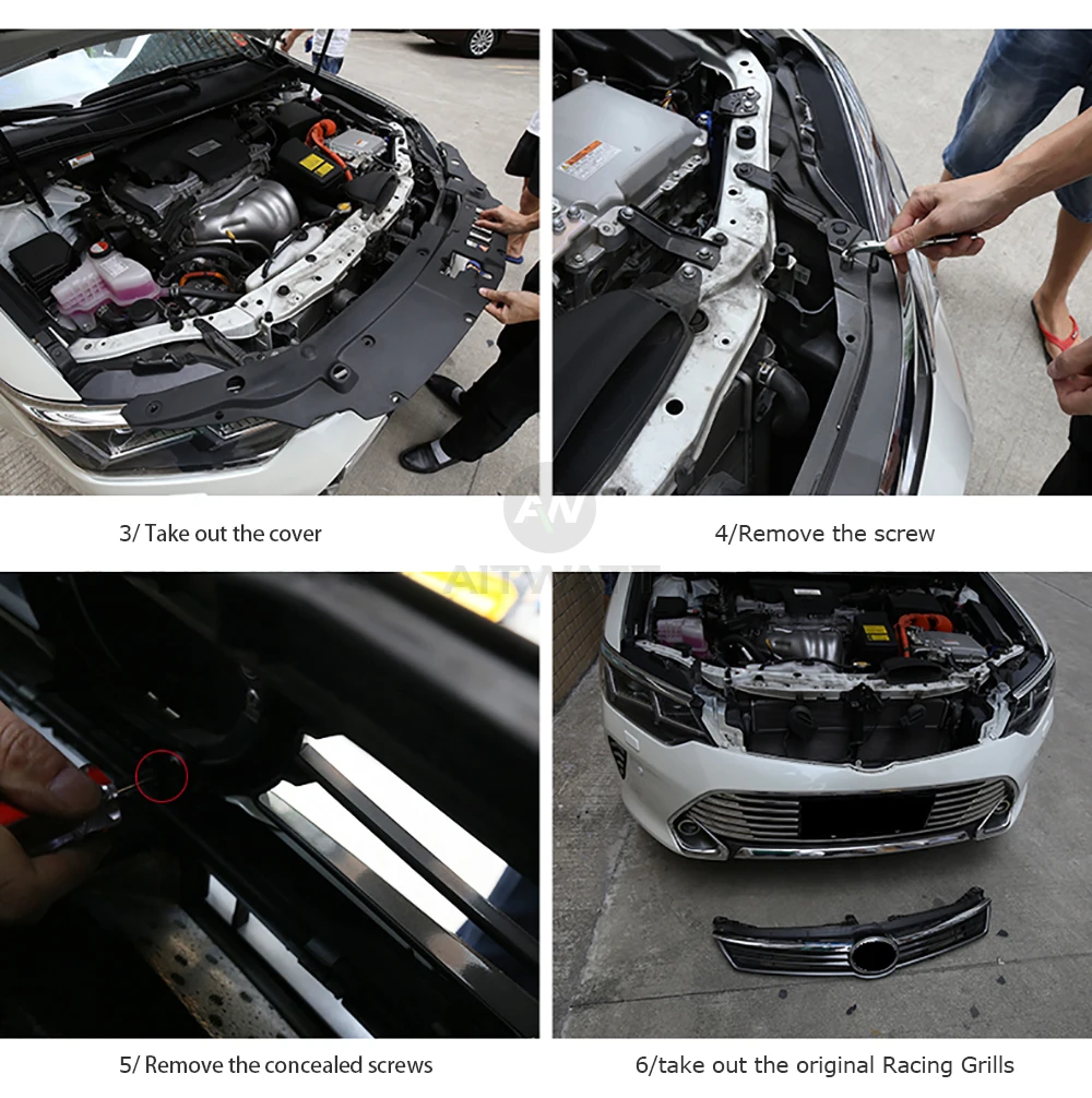 AITWATT для Toyota Camry Авто хромированная решетка из АБС-пластика Модифицированная передняя решетка блестящая Передняя Центральная сетка грили автостайлинг