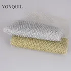 1 млот Золотая Фата в виде птичьей клетки, Ширина 23 см, Женская Вуалетка в русском стиле, серебряные аксессуары для волос сделай сам, сетчатая свадебная фата, ткань