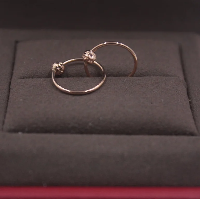 18K Rose Gold Новинка, серьги из чистого розового золота 18 К, идеальная резная бусина, Женский обруч на удачу, 12 мм, модные ювелирные изделия - Цвет камня: 18K Rose Gold