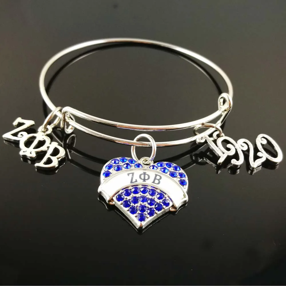 BeyouJewelry зпб Письма Сердце Регулируемый Стальной браслет Дзета Фи Бета dove 1920 поделки браслет ювелирные изделия
