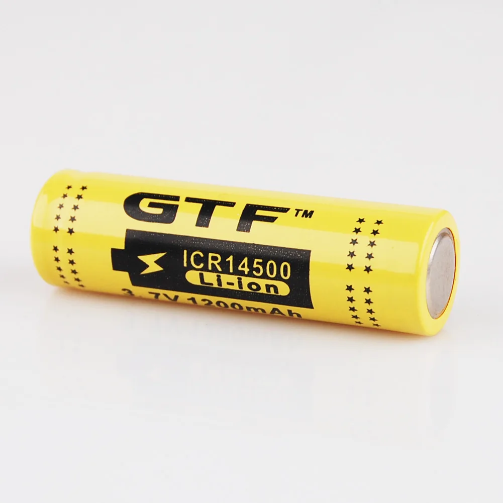 GTF 2 шт. 14500 Батарея 3 7 V 1200 мА/ч Перезаряжаемые литий AA батареи для светодиодного