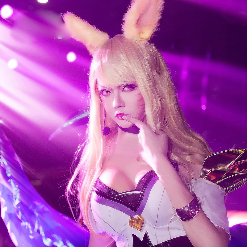 Новейший костюм для косплея LOL KDA Ahri K/DA сексуальный из искусственной кожи наряд