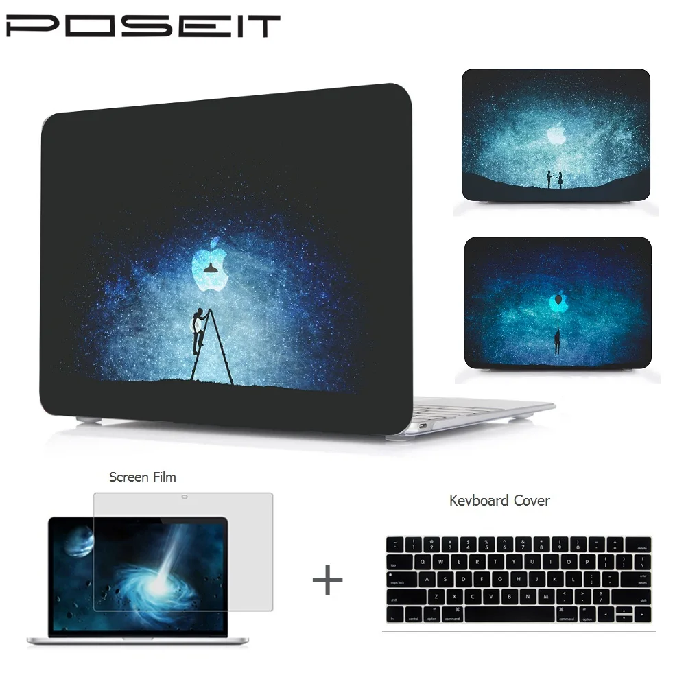 Для Macbook Air 11 13 Pro 15 Retina 12 Touch Bar пластиковый жесткий чехол для ноутбука + клавиатуры