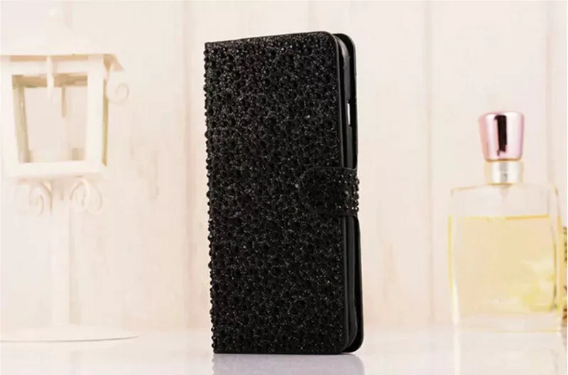 1 Piece For iphone 6 plus 6s 5.5&quotLuxury quality book style PU leather diamond water drop Shining crystal full case cover |