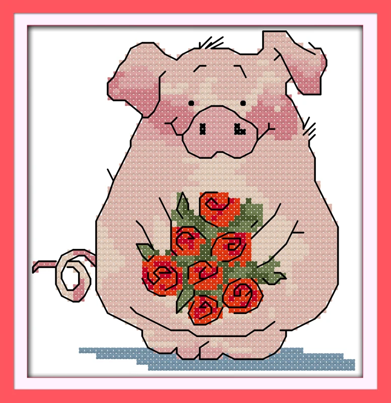Joy Sunday D145D442D625D627D628 Free Shipping Home Decor Lovely Pig Couples Sleeping Little Brother Sister Cross Stitch | Дом и сад