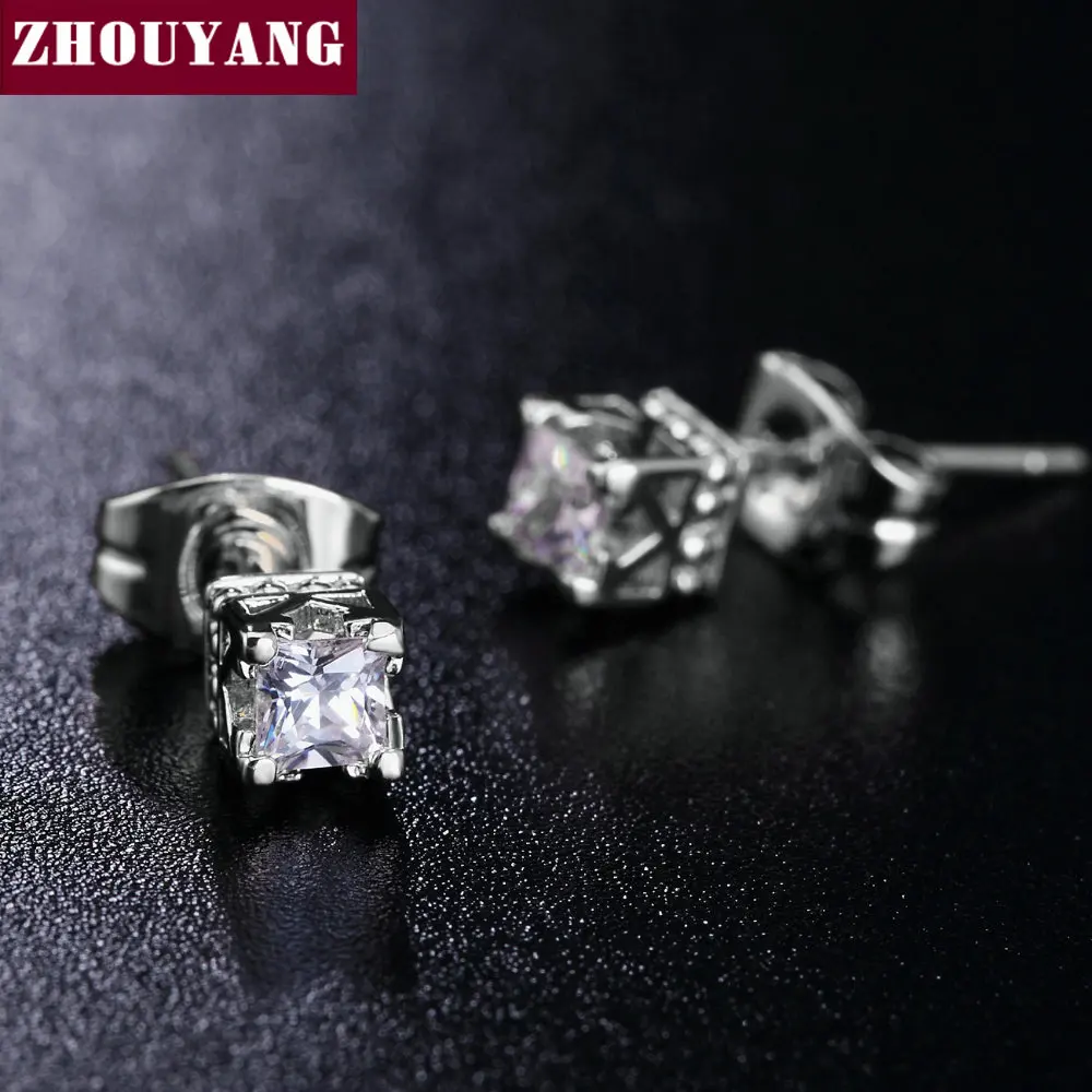 ZHOUYANG, высокое качество, элегантные серьги с кристаллами розового золота, австрийский кристалл ZYE448 ZYE449