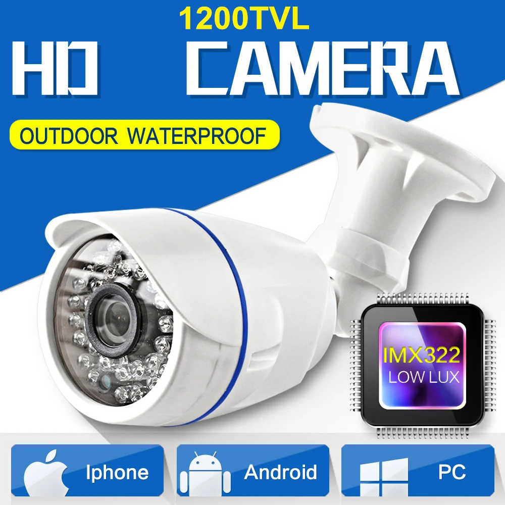 HD 1200tvl ИК светодиодов CCTV Камера Home Security день/ночь Водонепроницаемый безопасности