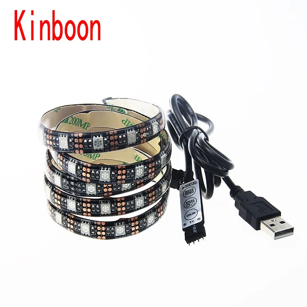 Гибкая светодиодная лента RGB 5 в постоянного тока 50 см 1 м 2 м|tv background light|usb led strip 5050usb