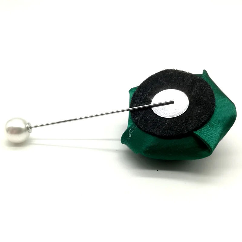 5 шт. темно зеленые атласные розы ручной работы цветок брошь на шпильке
