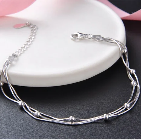YJ00724 Новый Женский Регулируемый многослойный браслет из чистого серебра 925