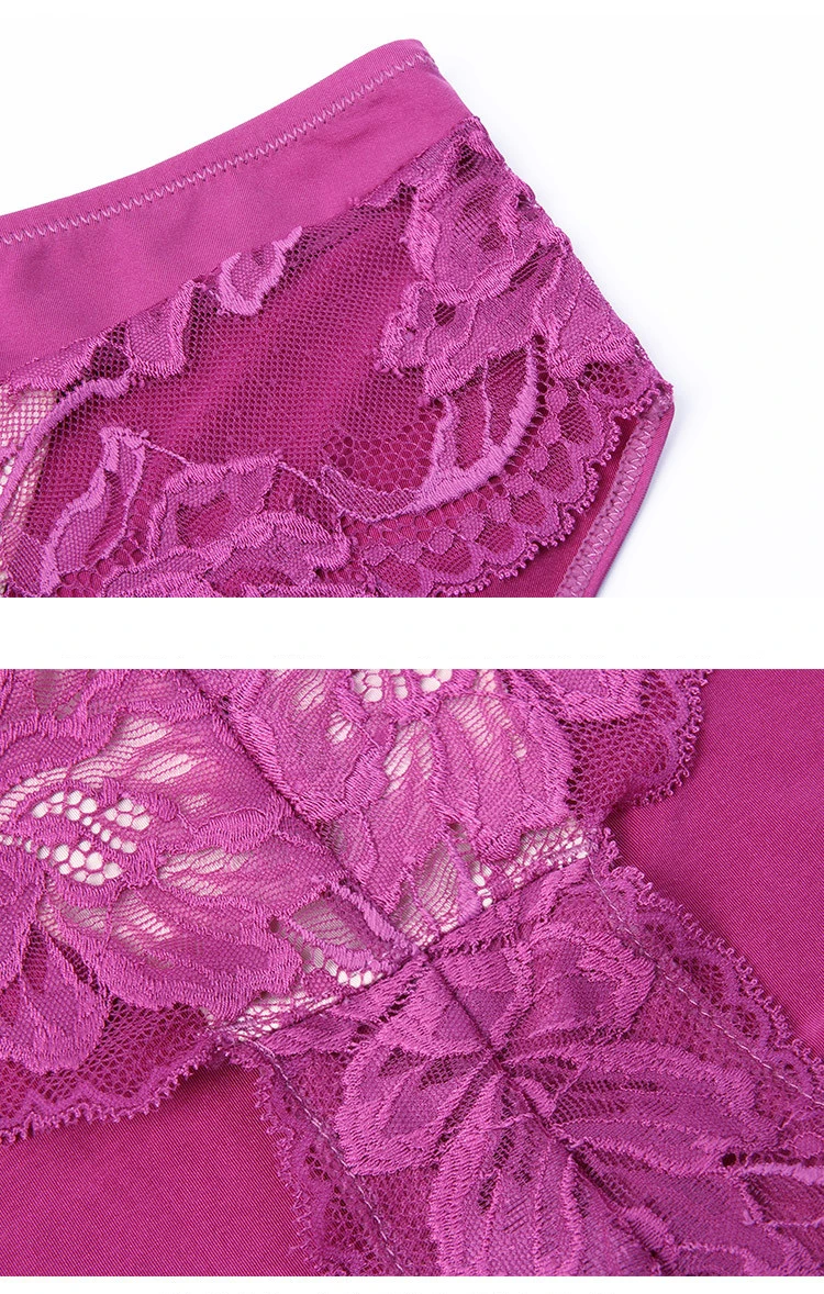 3 colors wireless floral lace comfortable sleepwear women sexy underwear set deep-v pull-over ultrathin lash bra and panty sets