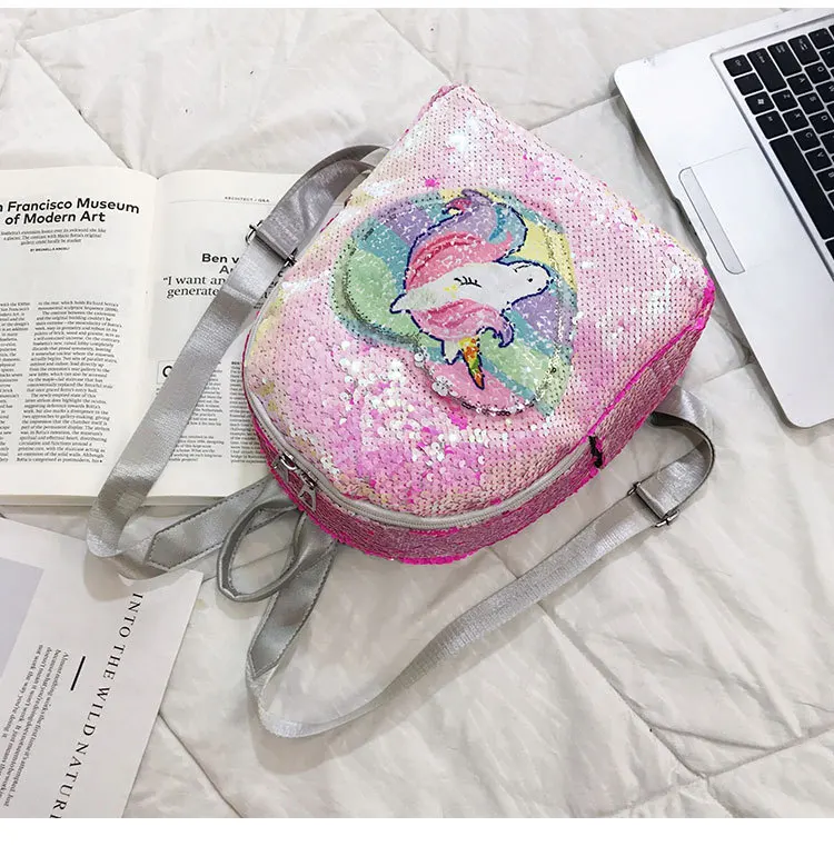 Новая женская сумка на плечо My little pony, новая простая Студенческая сумка с блестками и мультяшным единорогом, маленький рюкзак