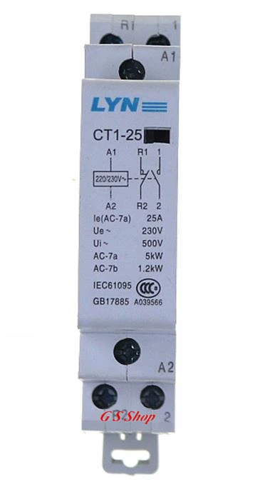 Контактор переменного тока CT 2P 20A/ 25A NO / NC AC220V для дома 50 ~ 60 Гц часто открываются