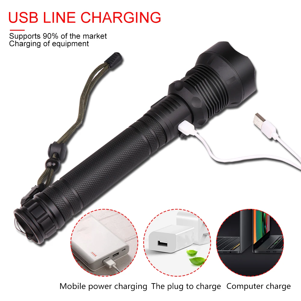 XLamp XHP70.2 мощный флэш-светильник XHP50 светодиодный фонарь USB Перезаряжаемый 18650 26650