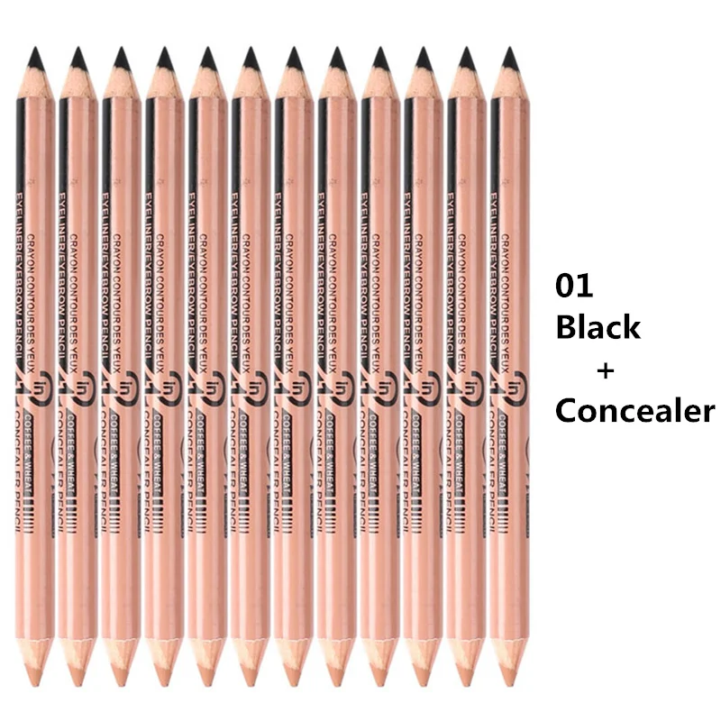 12 шт./компл. 2 в 1 тени для век + консилер две головы водонепроницаемый подводка