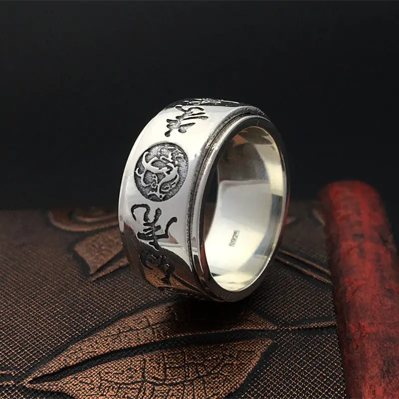 Мужское кольцо из серебра 925 пробы с широким ремешком|wide band ring|band rings925 ring |
