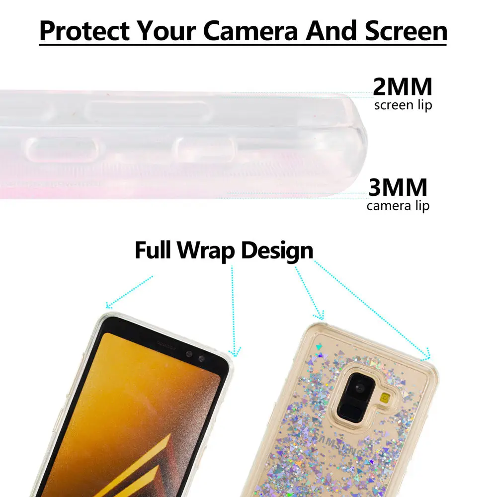 Мягкий чехол-накладка из ТПУ для Samsung Galaxy A8 2018 A530 A530F/DS SM-A530F SM-A530F/DS Dynamic Liquid Love Heart |