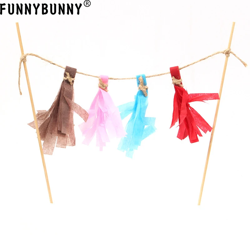 FUNNYBUNNY украшение для торта с цветными кисточками бумажный флаг рождественские