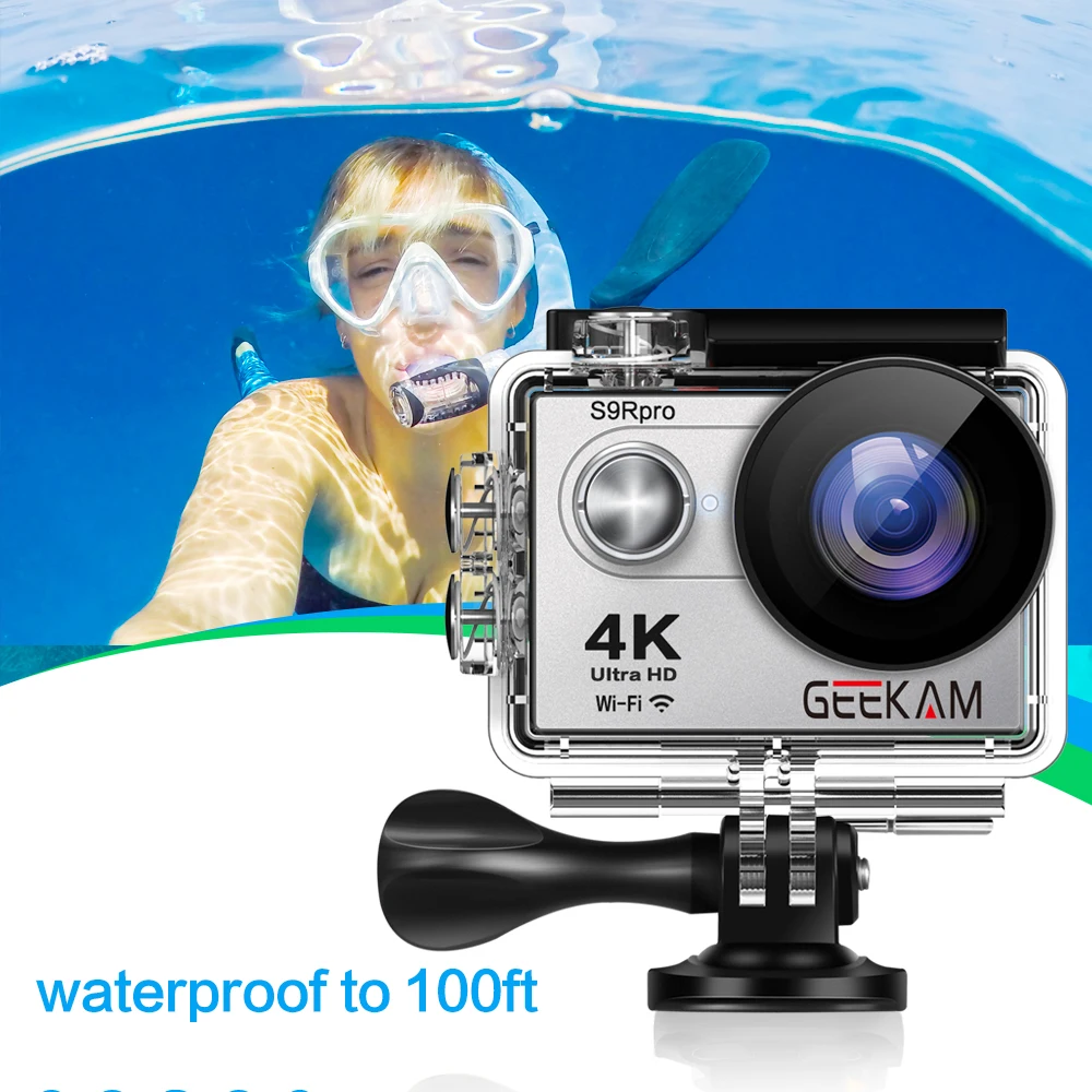 GEEKAM S9Rpro Экшн-камера Ultra HD 4K 30fps 16MP WiFi 2," Подводный Водонепроницаемый шлем видеокамера s Спортивная камера
