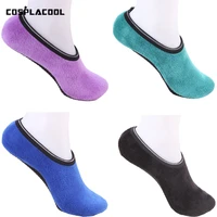 cosplacool thicken warm socks women solid color non slip room yogo elastic floor meias slippers fit size 35 40cm calcetines