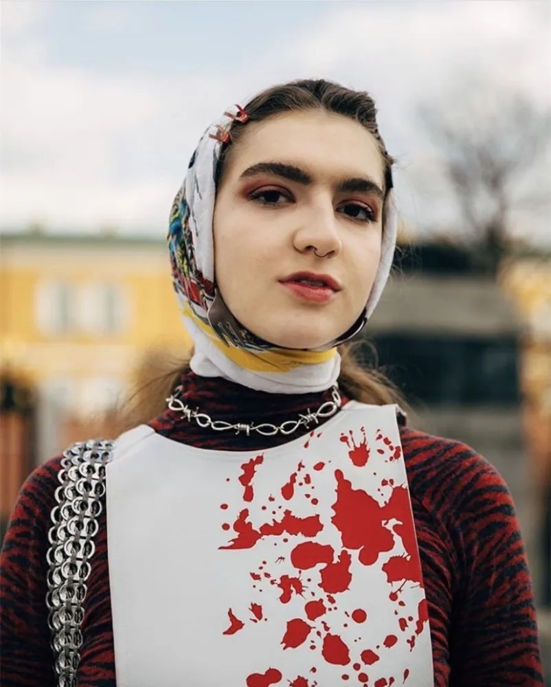 Стильное ожерелье в стиле панк с шипами|Цепочки| |