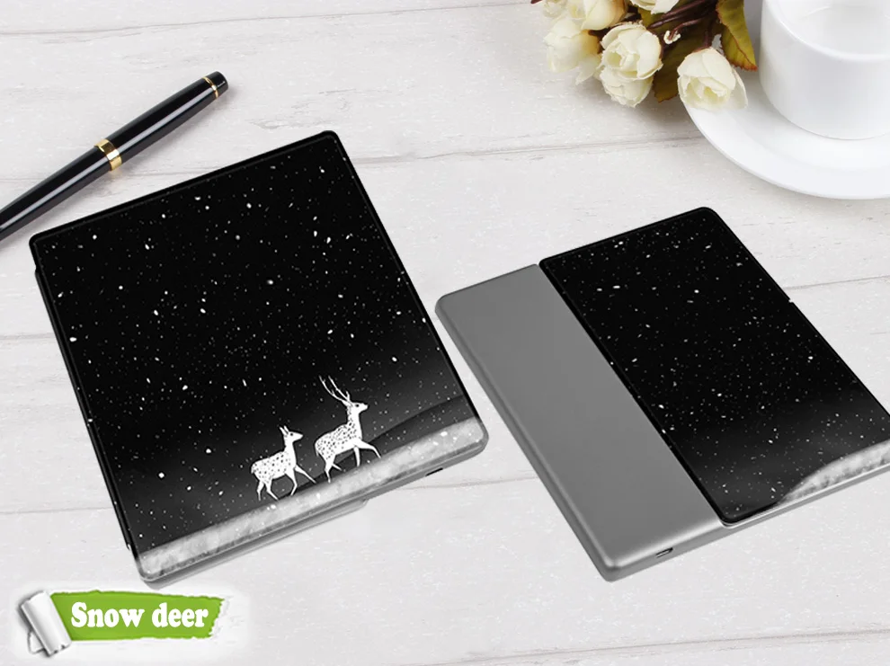 Новая версия из искусственной кожи чехол для 7 дюймов Amazon Kindle oasis 2(выпуск) читалка с автоматическим выключением/пробуждением смарт-чехол - Цвет: Snow deer