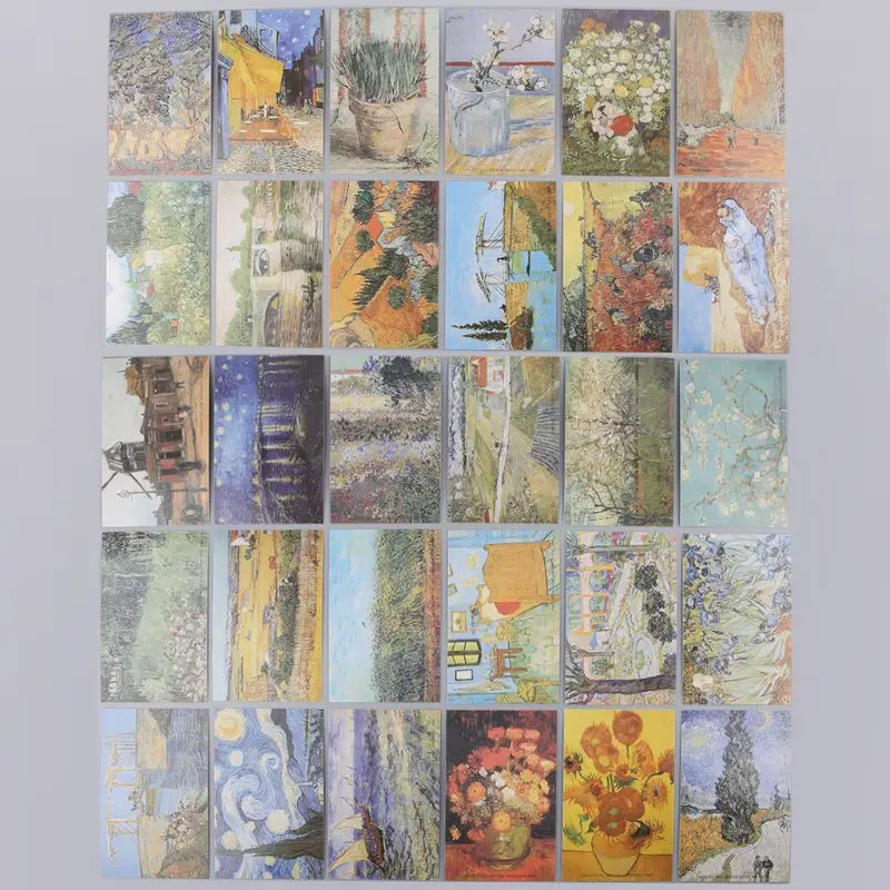 

30 Sheets Famous Person Paintings Retro Vintage Postcard Christmas Gift Card Wish Poster Cards 10166