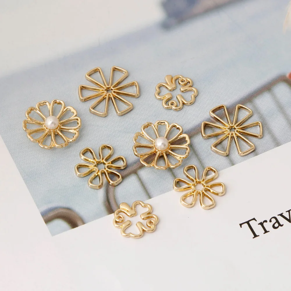 10 шт./упаковка металлические подвески в виде цветка|Шармы| |