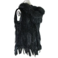 real fur rabbit fur vest with hat raccoon fur trimming knitted rabbit fur vest with hood fur waistcoat gilet fur hat brazil