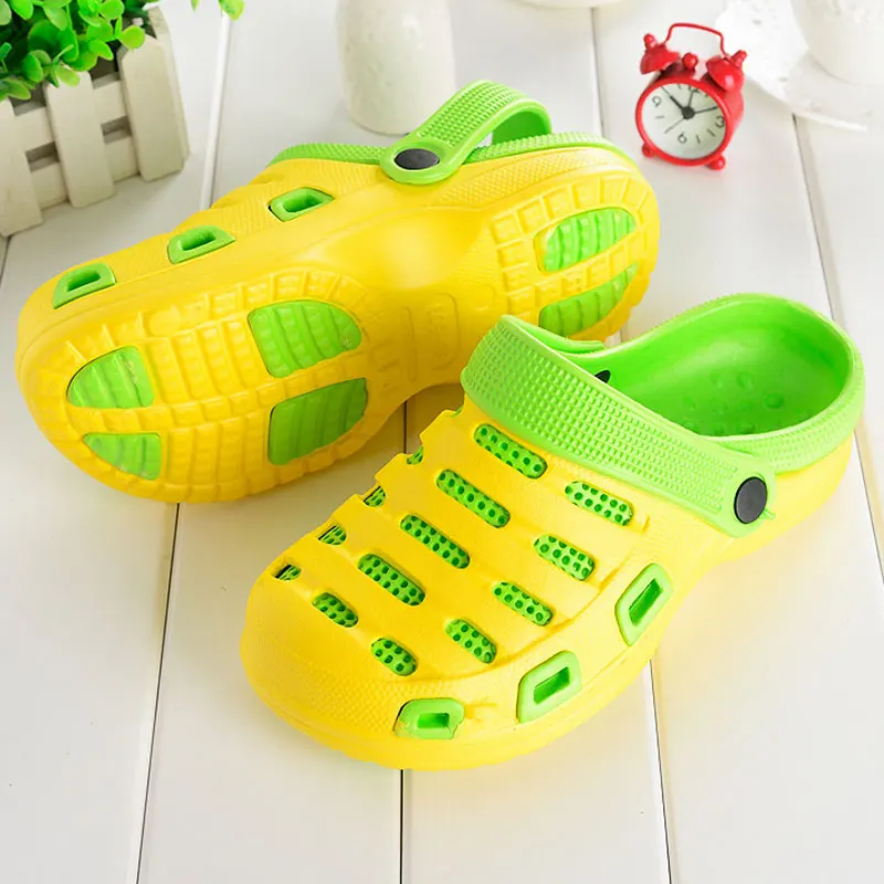 YELLOW Г., лидер продаж, Sapatos Mulher Sandalias Mujer Sandalias Boosili г. Новая женская обувь с двумя цветными отверстиями женские сабо для сада - Цвет: YELLOW