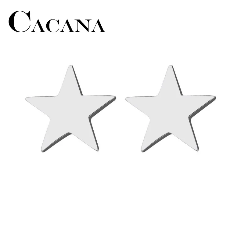 Женские и мужские серьги-пусеты CACANA из нержавеющей стали с пентаграммой