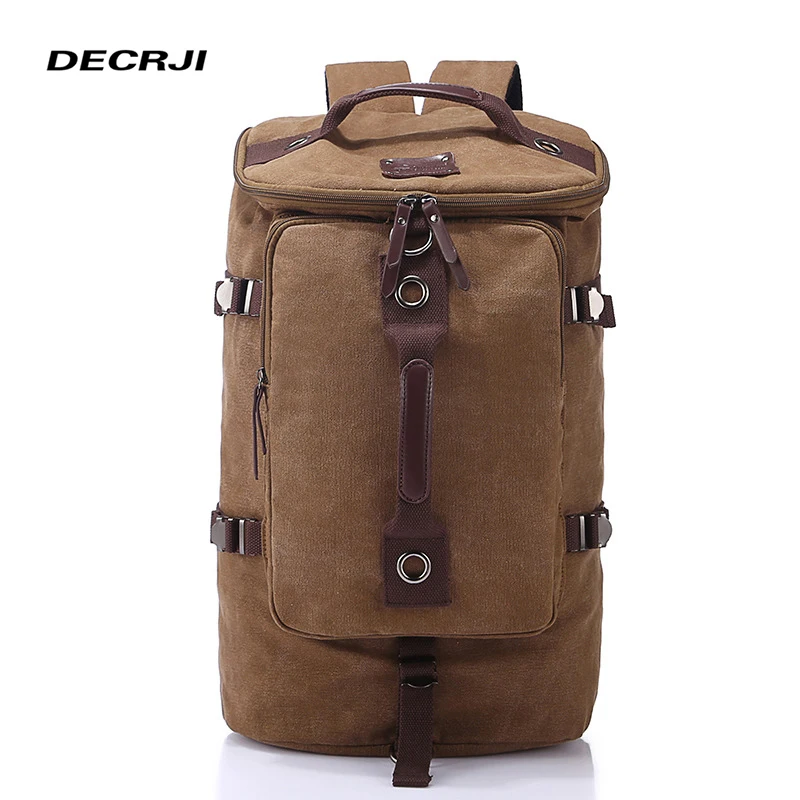 

DECRJI Multifunction Backpack Men Travel Shoulder Bag Male Large Capacity Canvas Laptop Men's Backpacks Bolsa Mochila Zipper
