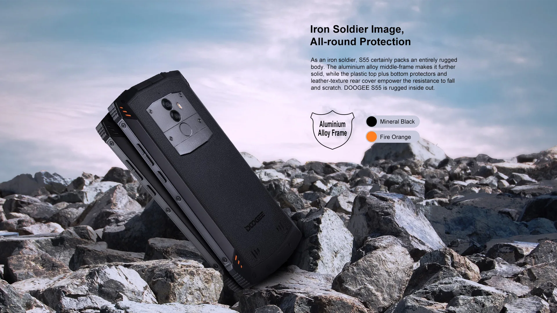 Doogee S55 прочный смартфон IP68 водонепроницаемый пылезащитный 5,5 дюймов 4 Гб ОЗУ 64 Гб ПЗУ 5500 мАч аккумулятор мобильный телефон
