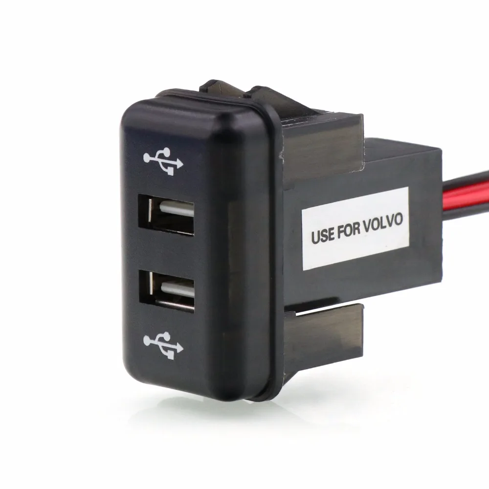 Устройство для автомобиля с двумя портами USB Зарядное устройство 5V 2.1A/2.1A Dual USB Мощность разъем для смартфон Ipad Iphone Применение для VOLVO FH FH12