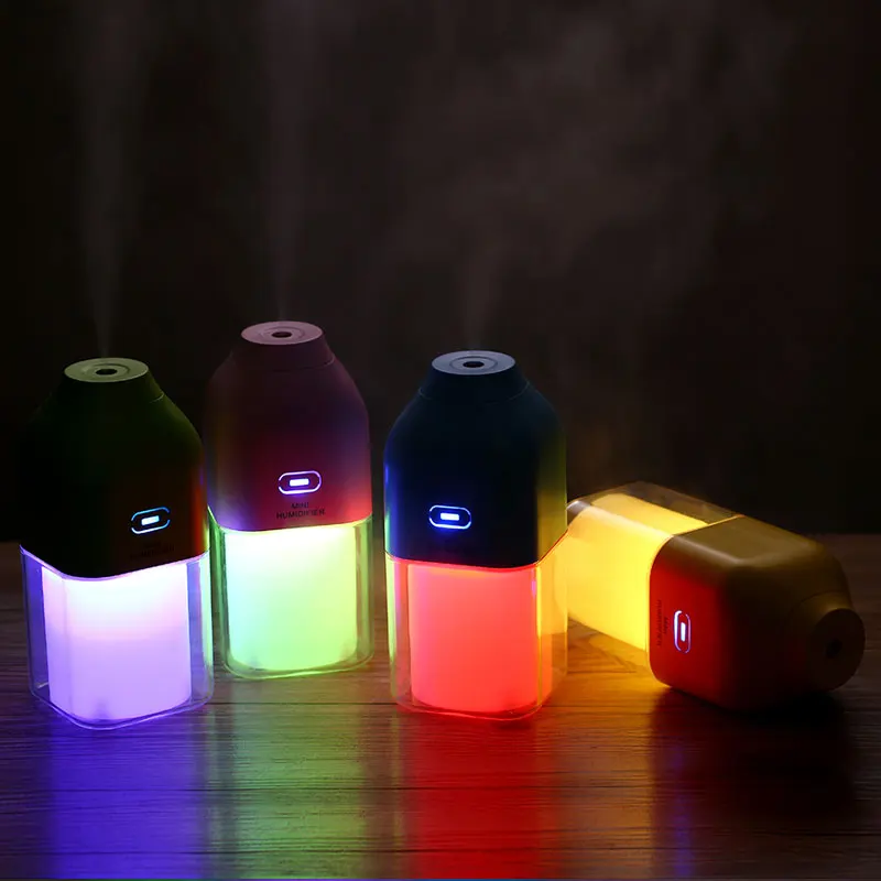 1200MA Rechargeable Ultrasonic Air Humidifier for Home Car Aroma Essential Oil Diffuser Mist Maker Fogger with LED Night Light | Бытовая