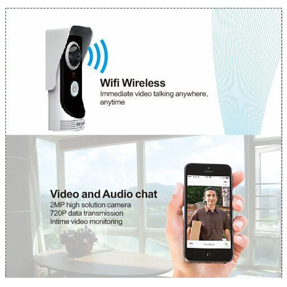 WIFI Doorbell Video Intercom Door Phone Wireless Digital Smart Peephole Viewer Camera 2.0 Megapixel Night Vision Bell | Обустройство