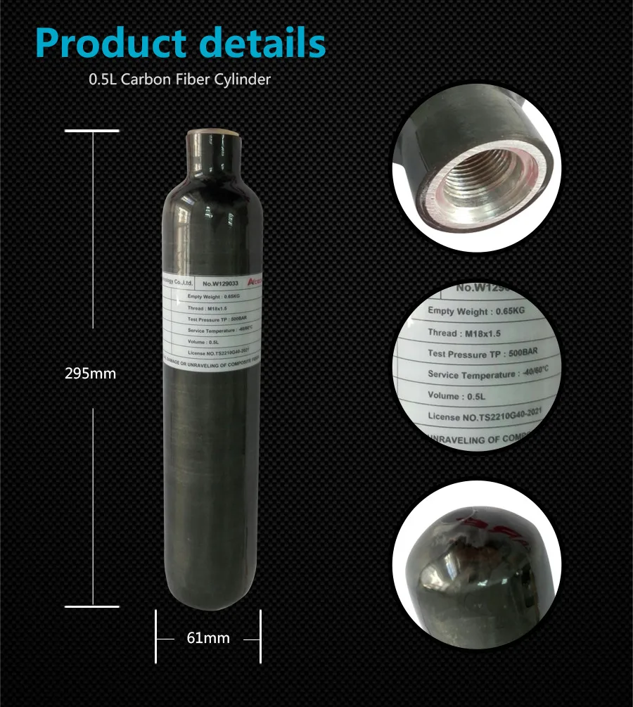 AC30561 Pcp воздушная винтовка 0.35L/0.5L 4500Psi баллон высокого давления для дайвинга для ВВС кислородный Пейнтбол Регулятор
