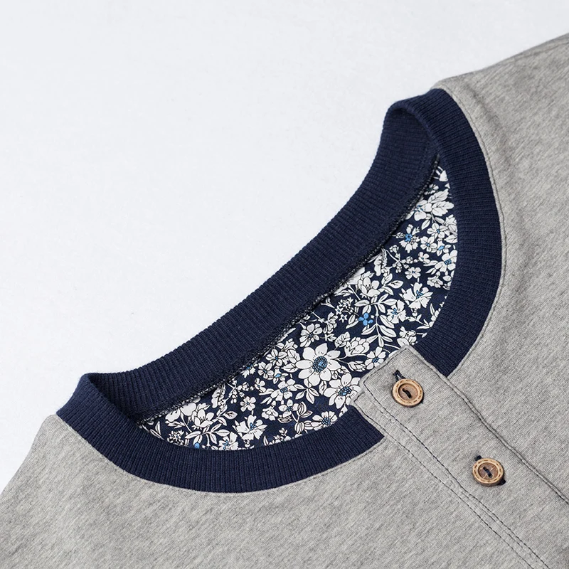 Мужская футболка с длинным рукавом и круглым вырезом из натурального