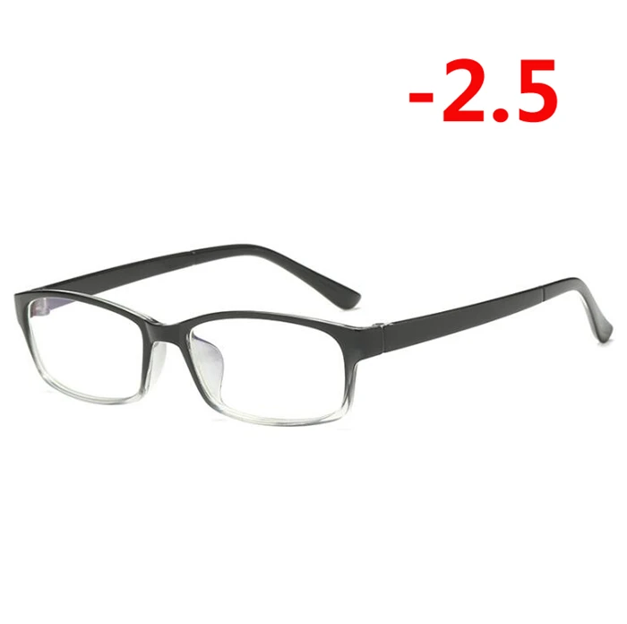Myopia 250 0-0,5-1-1,5-6. 0 готовой близорукость очки Для женщин Для мужчин Anti-Blu-ray черный прозрачный каркас с коротким-очки для коррекции зрения со степенью - Цвет оправы: Myopia 250