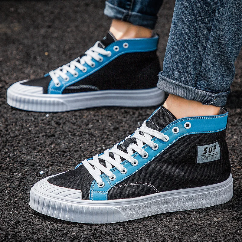 

New high-top canvas shoes men four seasons wild breathable youth casual shoes