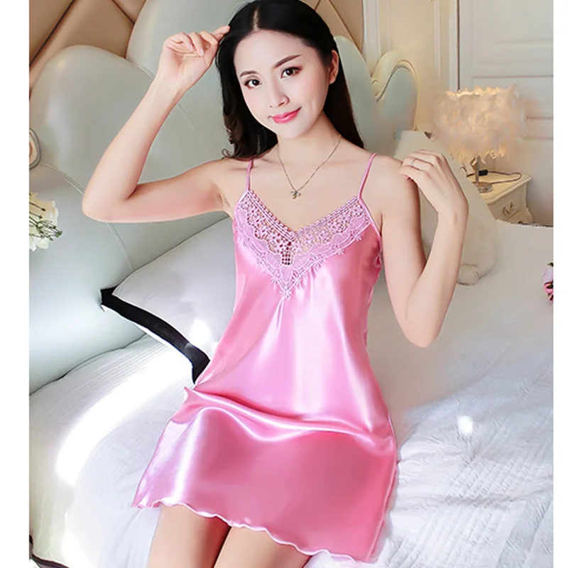 Женская ночная рубашка с глубоким V образным вырезом сексуальное женское