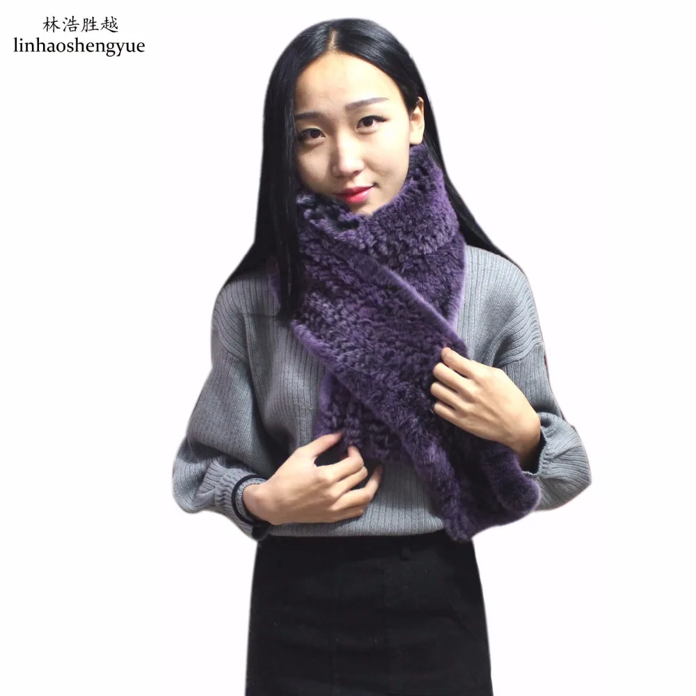 

Linhaoshengyue Rabbit Warm Scarf Women Soft Fashion