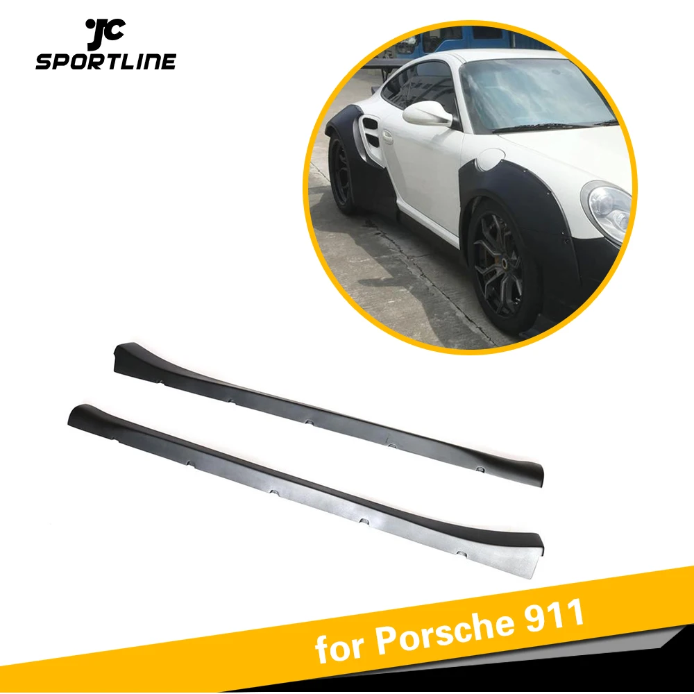 

Side Skirts Extension Lip Bumper Aprons for Porsche 911 Turbo 2010 2011 2012 Fiber Glass