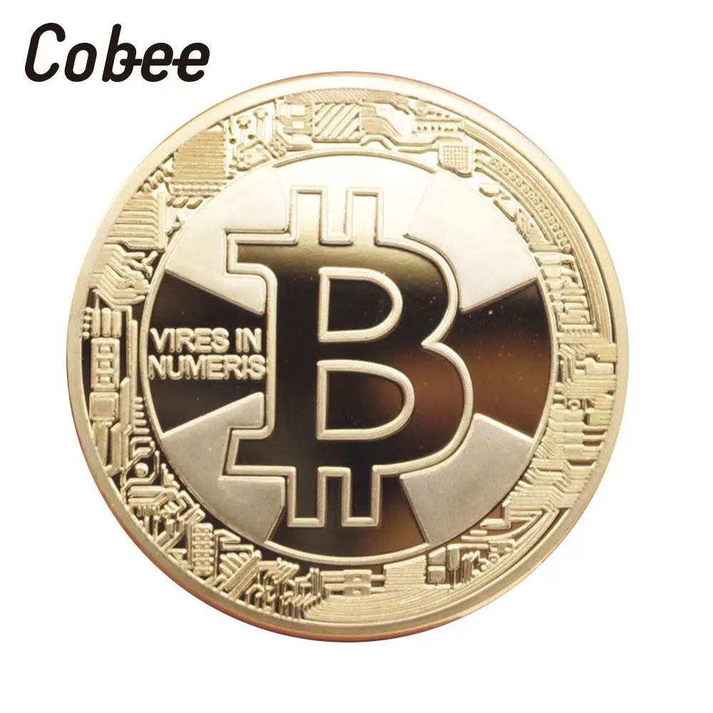 Cobee Биткоин монета памятная Сувенир Монета позолоченная Медь Металл диаметр 40 мм