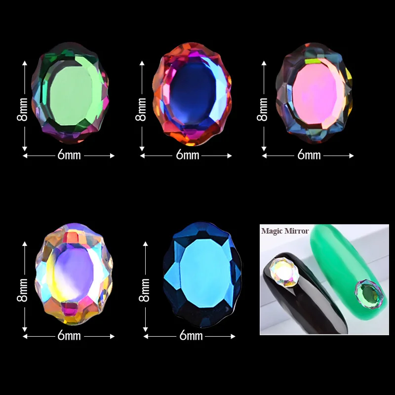 10 штук волшебное зеркало Стразы AB Crystal Nail Art украшения 3d Шарм для ногтей