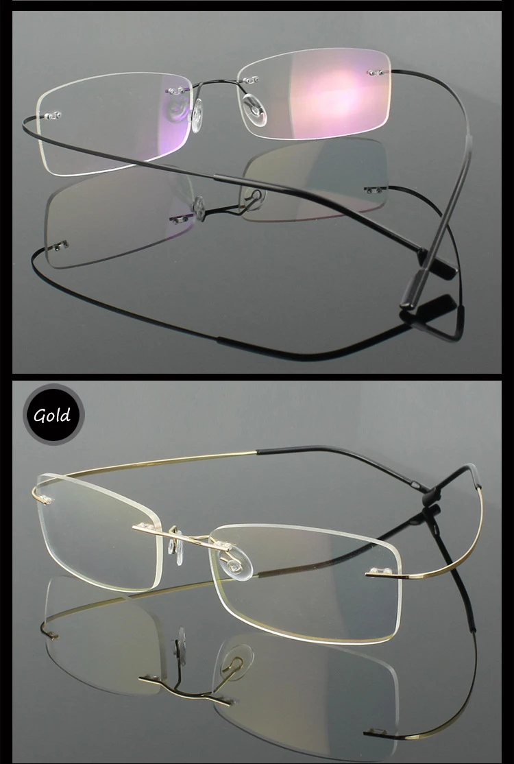 TOptical, модные титановые очки для близорукости, без оправы, с памятью, квадратные очки, оптическая оправа, очки для мужчин и женщин, дизайнерские, 9 цветов