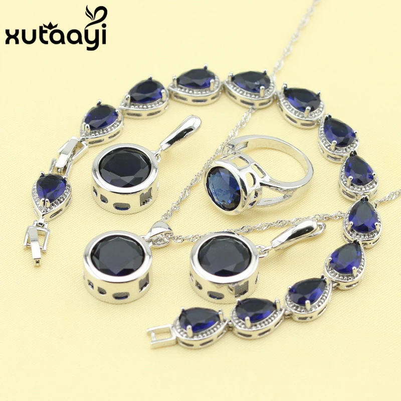Женский ювелирный комплект из колье серёг и браслета|jewelry sets for women|silver jewelry setfashion