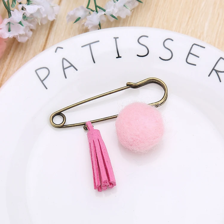 Милая брошь темперамент шерсть булавки с шариком кисточкой броши для женской