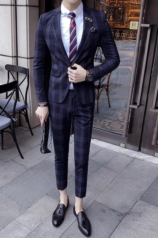 Новинка 2018 мужские брюки в клетку британском стиле западном стиле|plaid pants men|pants