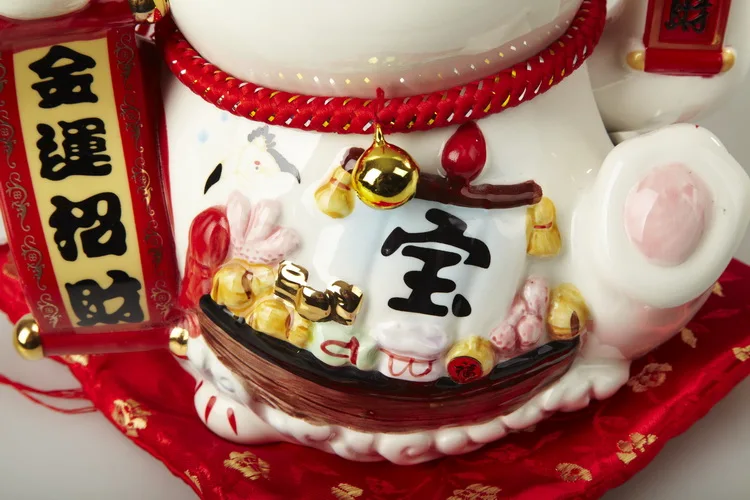 9-дюймовый рукой Lucky Cat Фортуна Cat счетчик Дисплей